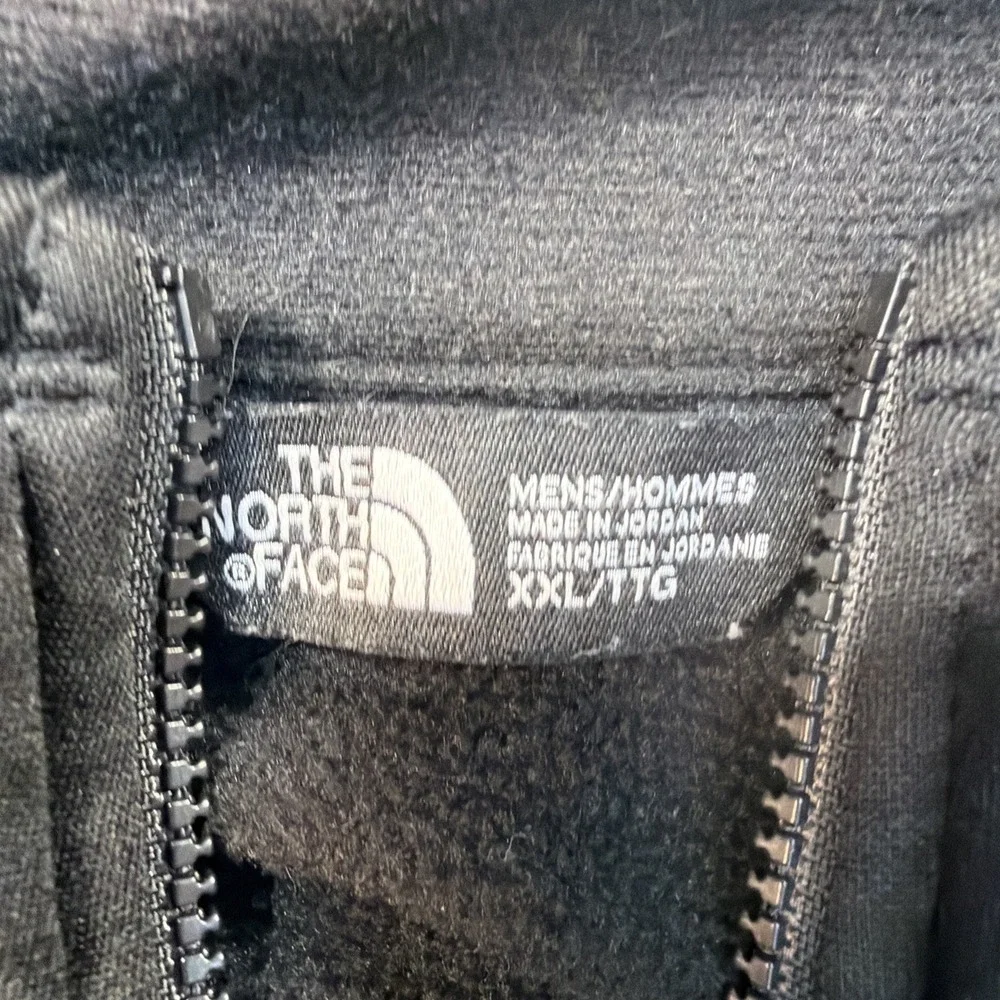 North Face Mens Zip Up Black  Lightweight Fleece Jacket size XXL 2XL VGUC